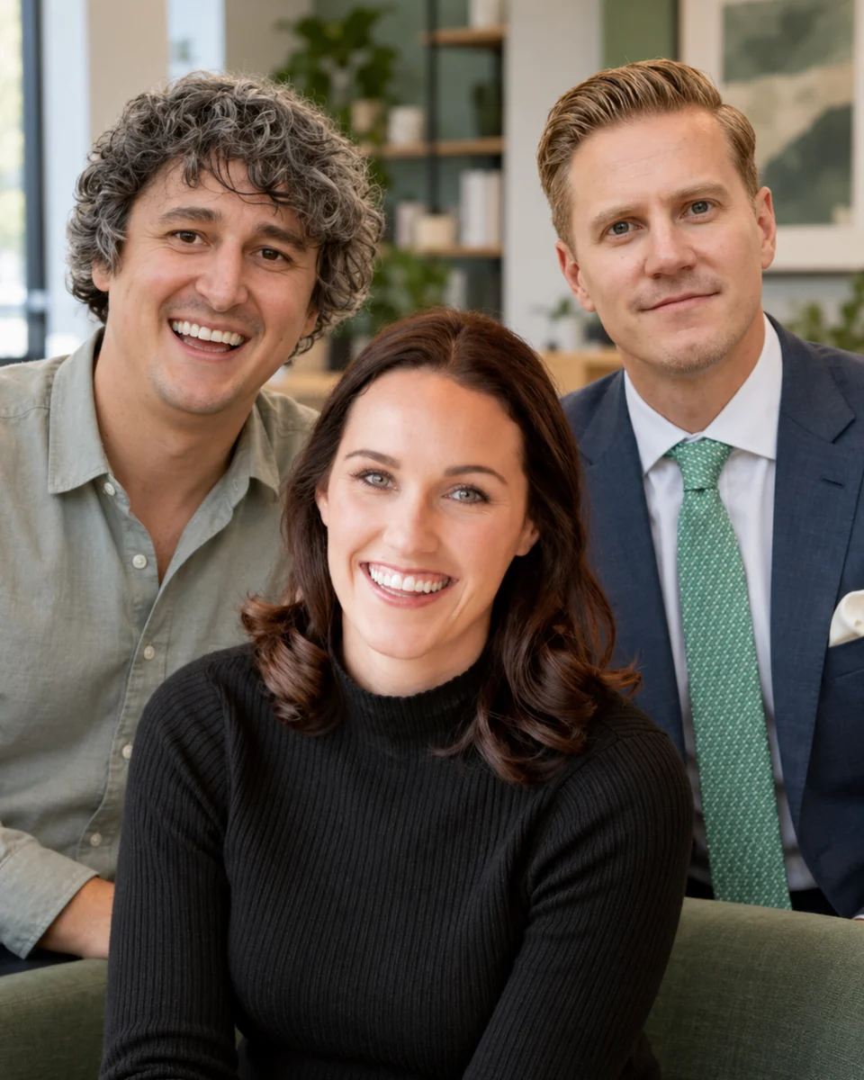 The Oluna team: Adam Scheid, Megan Pitcher, and Alex Vere Nicoll